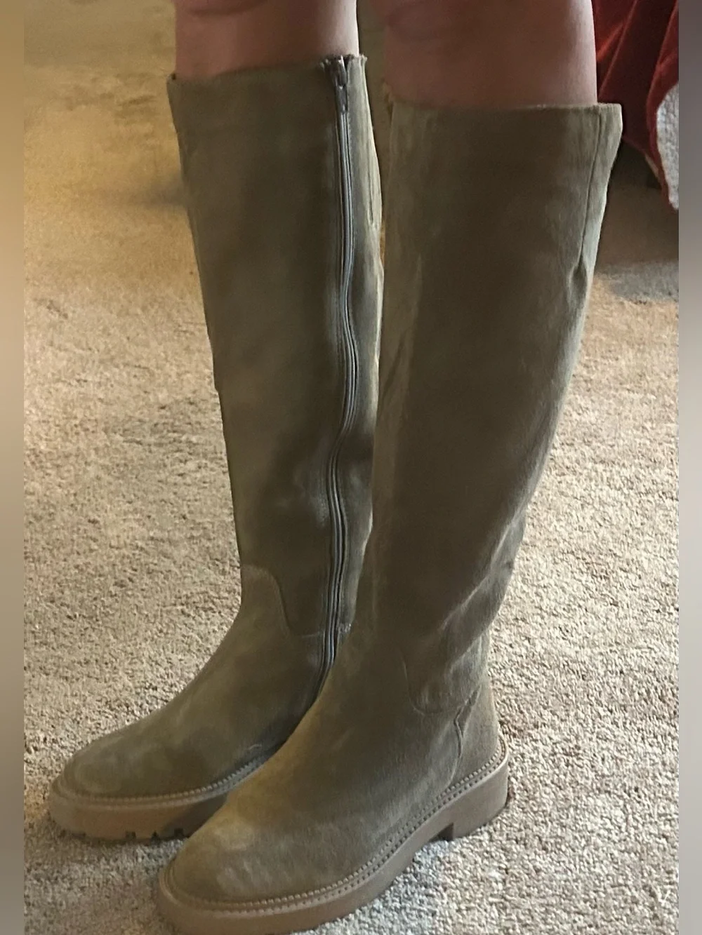 GOSH Sueded Zip Up Lug Sole Boots